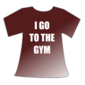T-shirt that reads: I GO TO THE GYM